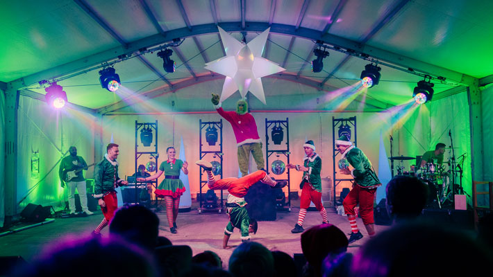 Christmas Concert at Taronga Zoo Sydney - performers on stage.